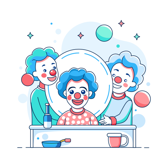 Joker Show, Performers, Clowns, Funny, Characters illustration
