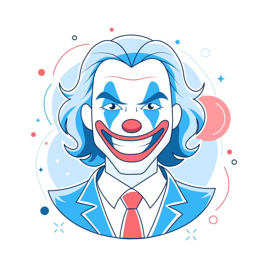 Joker Smile, Happy, Laugh, Grin, Character illustration