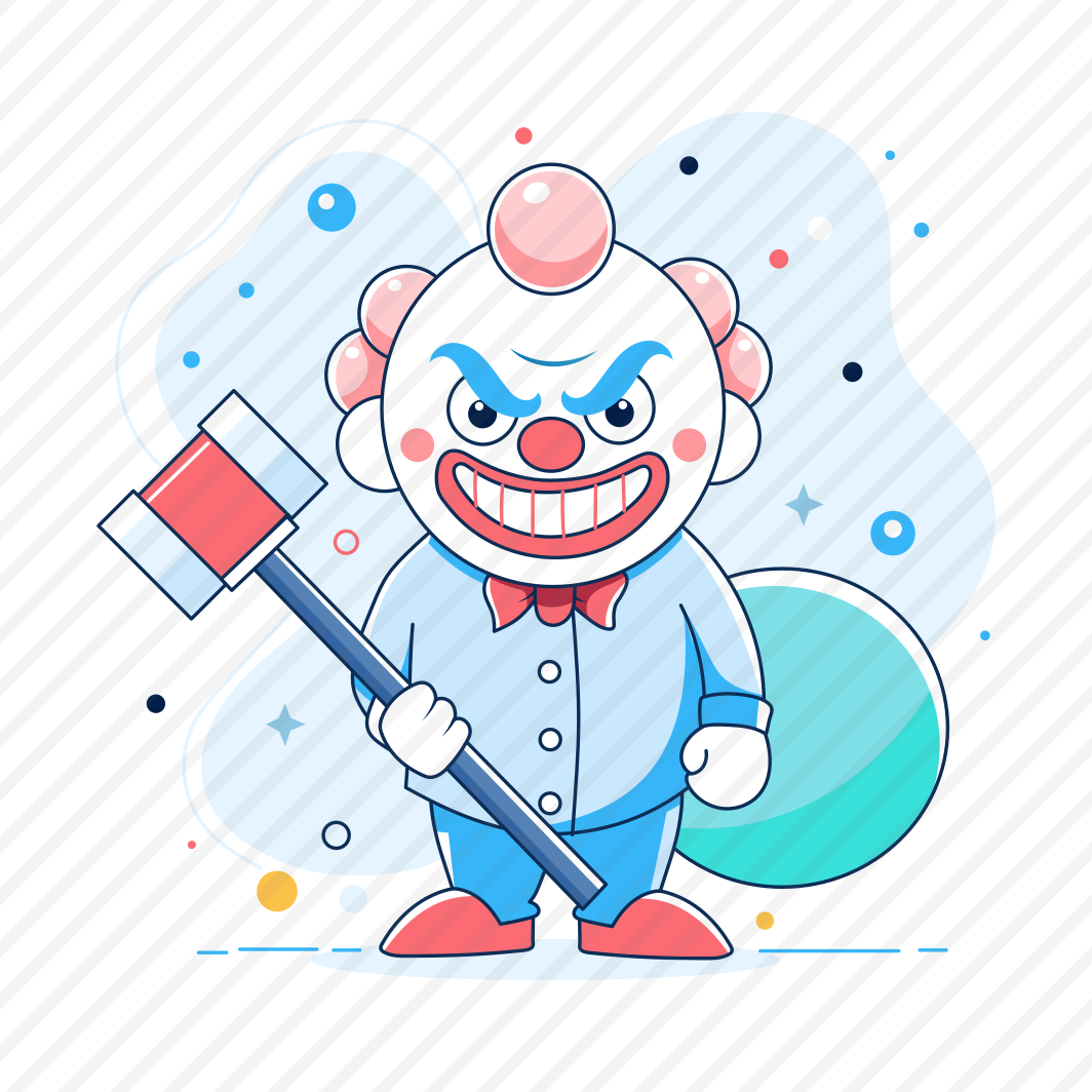 Killer Clown, Hammer, Weapon, Scary Joker, Grin preview