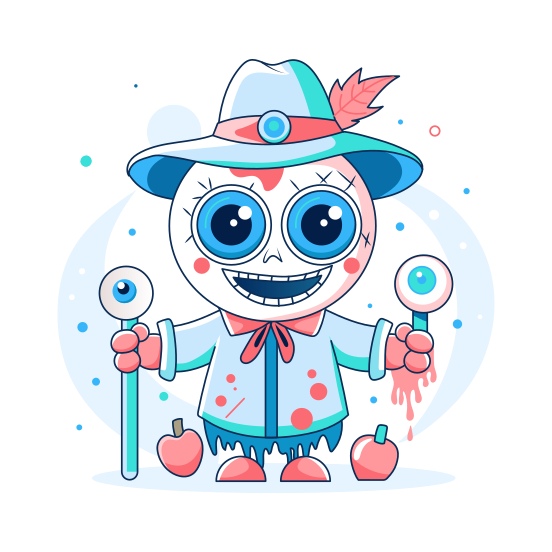 Spooky Clown, Scary, Halloween, Character, Creepy illustration