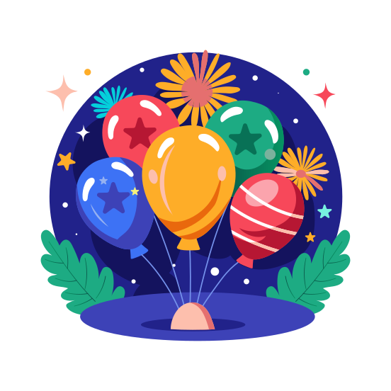 Balloons, Celebration, Party, Ceremony, Festive illustration