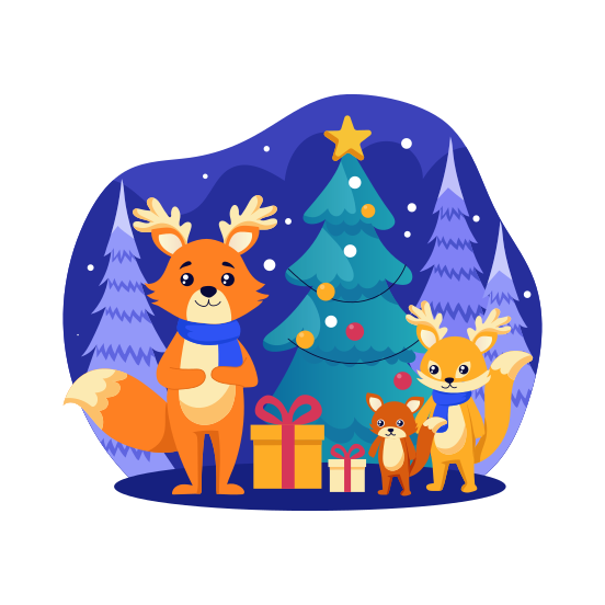 Christmas Celebrations, Gifts, Xmas, Festive, Decoration illustration