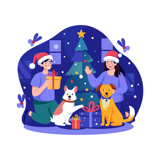 Christmas Gifts, Presents, Celebrating, Festival, Xmas illustration
