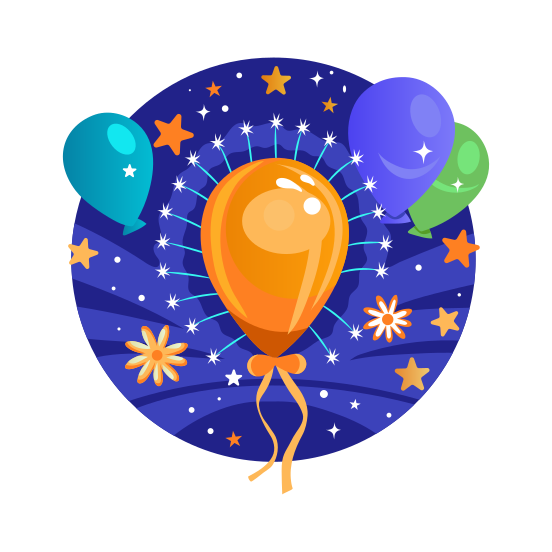 Festive Celebrations, Balloons, Party, Event, Ceremony illustration