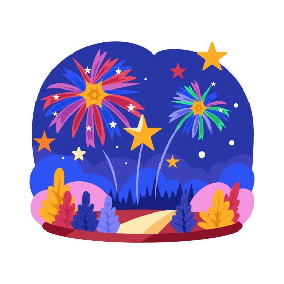 Fireworks, New Year, Celebrating, Sparklers, Festival illustration