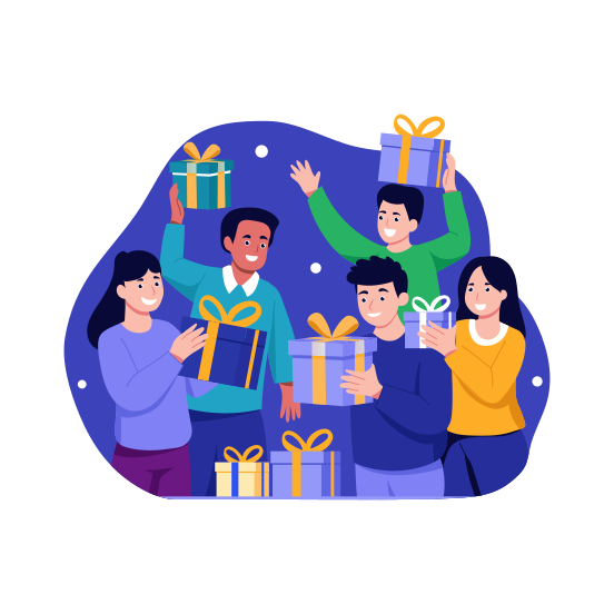 Gifts, Presents, Celebrating, Festival, Happy illustration