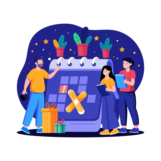 New Year Calendar, Schedule, Planner, Yearbook, Celebration illustration