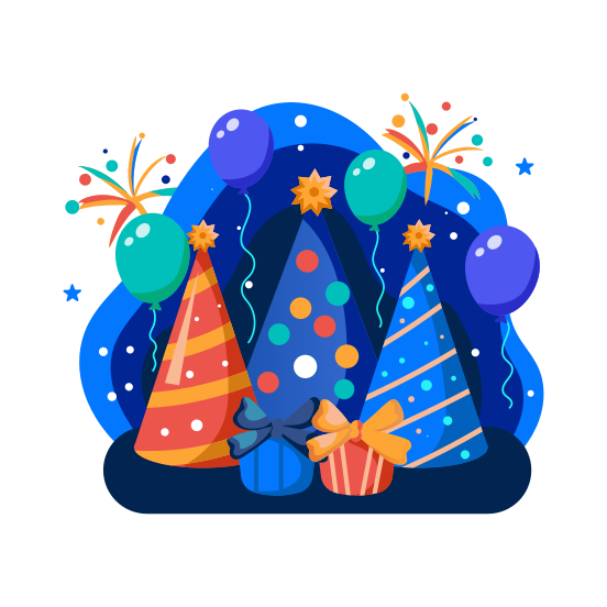 Party Hats, Caps, Celebrations, Pop, Festive illustration