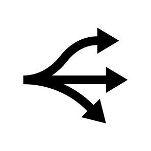 Arrow Arrows Split Diverge Separate Directions Navigation Path Ui icon
