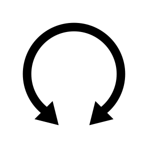 Arrow Curve Around Circle Down Double Ui icon
