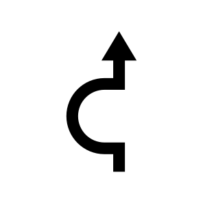 Arrow Curve Circumvent Get Around Roundabout Direction Up Navigation Path Ui icon