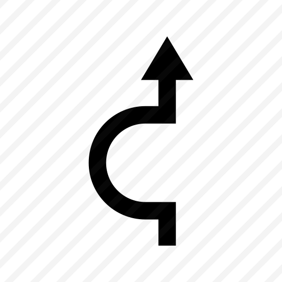 Arrow Curve Circumvent Get Around Roundabout Direction Up Navigation Path Ui preview