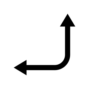 Arrow Curve Down Up Left Route Ui icon