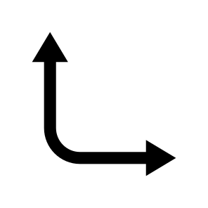 Arrow Curve Down Up Right Route Ui icon
