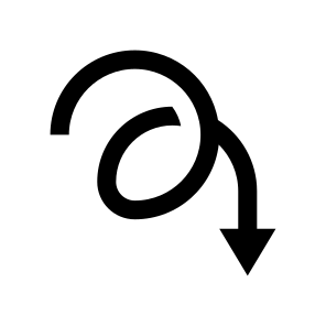 Arrow Curve Scribble Twist Loop Direction Down Navigation Path Ui icon