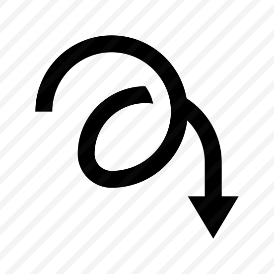 Arrow Curve Scribble Twist Loop Direction Down Navigation Path Ui preview