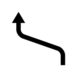 Arrow Curve Smooth Direction Up Left Navigation Path Ui icon