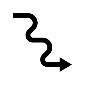 Arrow Curve Smooth Zigzag Direction Down Right Navigation Path Ui icon