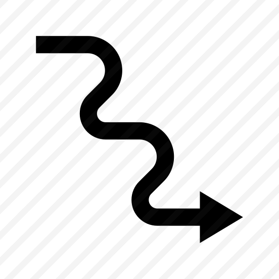 Arrow Curve Smooth Zigzag Direction Down Right Navigation Path Ui preview