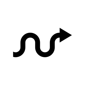 Arrow Curve Smooth Zigzag Direction Right Navigation Path Ui icon