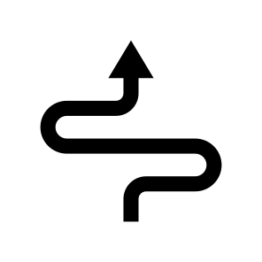 Arrow Curve Smooth Zigzag Direction Up Navigation Path Ui icon