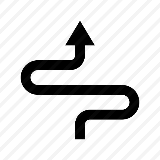 Arrow Curve Smooth Zigzag Direction Up Navigation Path Ui preview