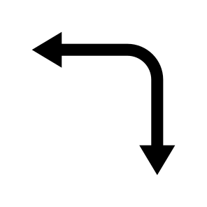 Arrow Curve Up Down Left Route Ui icon