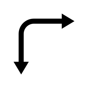 Arrow Curve Up Down Right Route Ui icon