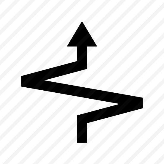Arrow Curve Zigzag Direction Up Navigation Path Ui preview