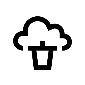 Cloud Basket Trash Bin Icon icon