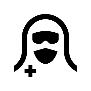 Doctor Medic Man Male Mask Glasses Protective Suit Protection Virus Covid Line icon
