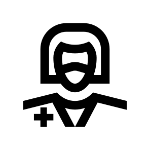 Doctor Medic Woman Female Mask Protection Virus Covid Six Line icon
