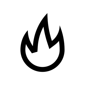 Flame Fire Heat Light Three Line icon