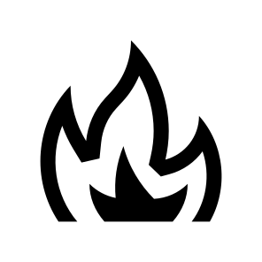 Flame Fire Heat Light Zero Four Line icon