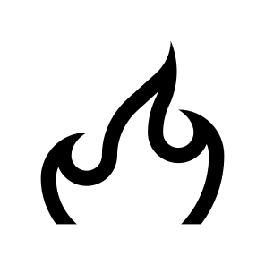 Flame Fire Heat Light Zero Nine Line icon