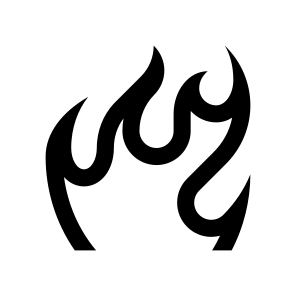 Flame Fire Heat Light Zero One Line icon