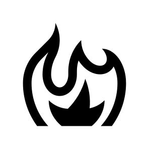 Flame Fire Heat Light Zero Two Line icon