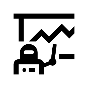 Fintech Banking Financial Finance Bot Advisor Robot Teacher Mentor Presentation Robo icon