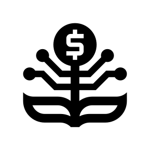 Fintech Banking Financial Finance Investment Growth Money Flower Plant Wellness icon