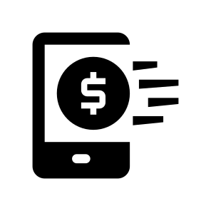 Fintech Banking Financial Finance Payment Receive Transfer Money Smartphone Fast icon