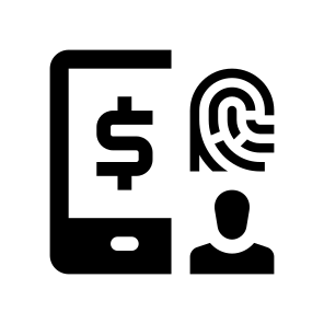 Fintech Banking Smartphone Finance Three Zero Bank App Login Fingerprint Biometry icon