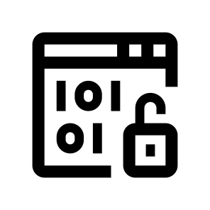 Cyber Security Binary Browser Open Lock icon