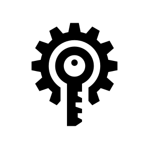 Cyber Security Key Protection Cogwheel icon