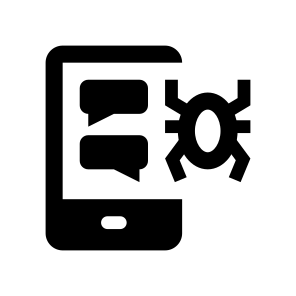 Malware Cyber Bug Smartphone Hacking Spyware Ransomware Chat Spy Phishing icon