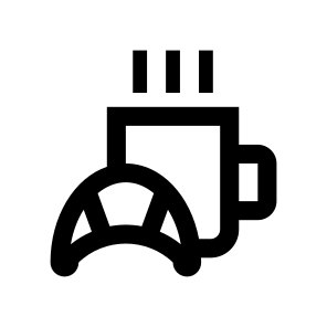 Breakfast Croissant Baking Coffee Tea Food Nutrition Two icon