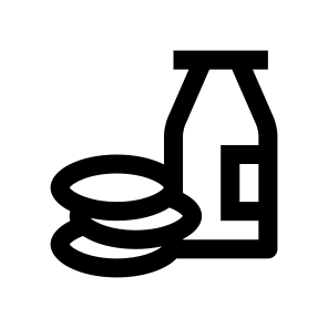 Milk Pancakes Breakfast Icon Symbol icon