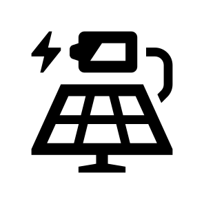 Renewable Energy Solar Panel Battery Charging Electricity icon