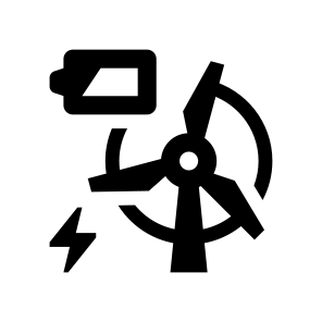 Renewable Energy Wind Generator Battery Charging Electricity icon