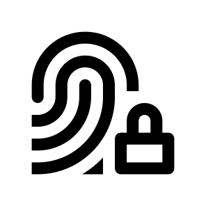 Fingerprint Id Blocked Line Icon icon