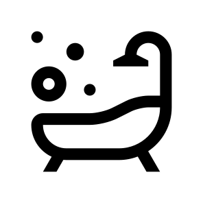Bathroom Bath Bathtub Wash Foam Clean Shower Two icon